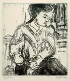 Ernst Ludwig Kirchner, Sitzende Dame in heller Bluse, 1907, Drypoint