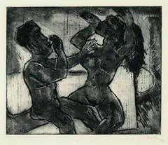 Getändel by Max Pechstein, 1923, Etching and aquatint, sold Oct 2004