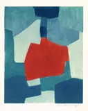 Serge Poliakoff, Composition bleue et rouge, 1967, Etching and aquatint in colours