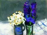 Klaus Fußmann, Kamille und Lupinen, 1992, Pastel