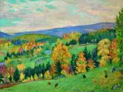 Ernst Wilhelm Eitner, Herbst im Riesengebirge, Oil on canvas