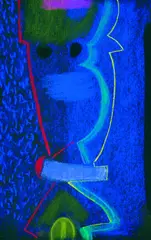 Ohne Titel by Max Ackermann, 1974, Pastell auf schwarzem Papier, sold Oct 2004