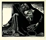 Tod mit Frau im Schoß by Käthe Kollwitz, 1920, Woodcut, sold Oct 2004