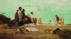 Thomas James Lloyd, Strandszene, 1885, Oil on canvas