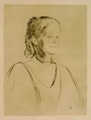 Ingeborg Heiberg by Edvard Munch, 1895, Drypoint, sold Oct 2004