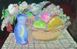 Béla Kádár, Früchtestillleben, Gouache