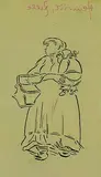2 Bll.: Frau mit Kind und Henkelkorb. Kind im Lehnstuhl by Heinrich Zille, Pen and Indian ink drawing, sold Oct 2004