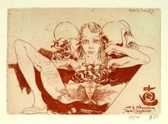 Postscriptum by Horst Janssen, 1984, Etching, sold Oct 2004