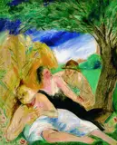 Alfred Partikel, Am Heuhaufen, 1919, Oil on panel