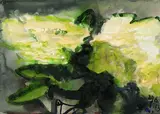 Dahlien by Klaus Fußmann, 1983, Watercolour, sold Oct 2004