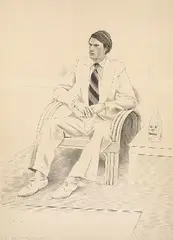 Joe McDonald by David Hockney, 1976, Lithograph, sold Oct 2004