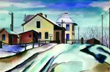Christian Arnold, Dorfstraße im Schnee