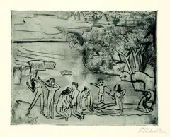 Am Ufer by Max Pechstein, 1920, Etching, sold Oct 2004