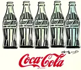 Andy Warhol, Five Coke Bottles, 1962, Offset lithograph in colours