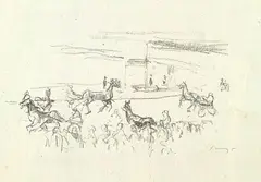 Trabrennen by Max Slevogt, 1923, Portfolio, sold Oct 2004