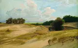 Valentin Ruths, Dünenlandschaft, 1878, Oil on cardboard