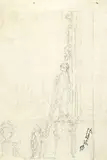 Carl Spitzweg, Diebe erklettern über die Statue der Justitia hinweg ein Gebäude