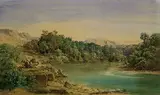 August Löffler, Am Jordan, 1849, Watercolour