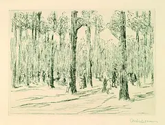 Tiergarten by Max Liebermann, 1914, Drypoint, sold Oct 2004
