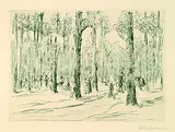 Max Liebermann, Tiergarten, 1914, Drypoint