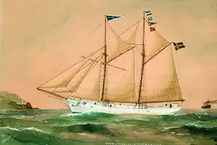 Reuben Chappell, Schwedischer Gaffelschoner "Sven of Norrköping Capt. N. P. Nilsson", Gouache