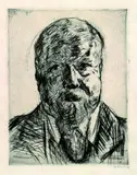 Max Beckmann, Geheimrat Robert, 1914, Drypoint