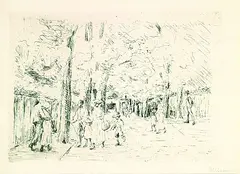 Straße in Wannsee by Max Liebermann, 1922, Etching, sold Oct 2004