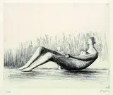 Henry Moore, Reclining mother and child I profile, 1979, Etching