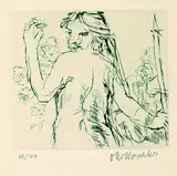 Oskar Kokoschka, Penthesilea, 1970, Drypoint