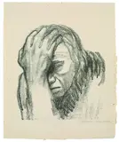 Nachdenkende Frau by Käthe Kollwitz, 1920, Kreidelithografie auf G. FICHTNER (Wasserzeichen), sold Oct 2004