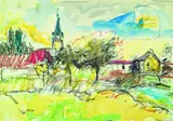 Ernst Hassebrauk, Volkersdorf, 1971, Pastel