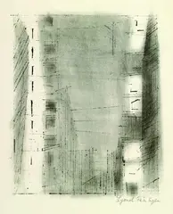 Manhattan 3 by Lyonel Feininger, 1955, Lithograph, sold Oct 2004