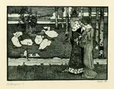 Froschkönig by Heinrich Vogeler, 1896, Etching, sold Oct 2004