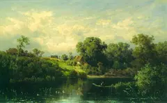 Adolf Conrad Mosengel, Holsteinische Landschaft, Oil on canvas