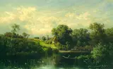 Adolf Conrad Mosengel, Holsteinische Landschaft, Oil on canvas