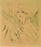 Sarah Bernhardt by Henri de Toulouse-Lautrec, 1898, Lithograph, sold Oct 2004