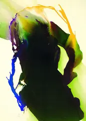 Komposition mit Grün by Paul Jenkins, Watercolour, sold Oct 2004