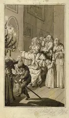 Johann David Schubert, Der Weihnachtsabend, 1792, Pen and Indian ink drawing