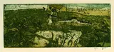 Horst Janssen, Landschaft, 1993, Etching in colours