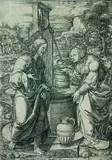 Dirk Vellert, Christus und die Samariterin, 1523, Copper engraving