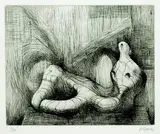 Henry Moore, Reclining figure Piranesi background II, 1979, Etching