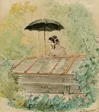 Theodor Hosemann, Am Frühbeet, 1857, Watercolour
