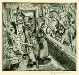 Bernhard Kreztschmar, Im Fleischerladen, 1921, Etching
