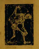 Tod mit Sarg (Tod als Sargträger) by Christian Rohlfs, 1917, Woodcut, sold Oct 2004