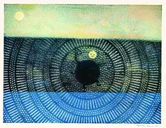 Der versunkene Mond by Max Ernst, 1973, Farbfotolithografie auf BFK RIVES (Wasserzeichen), sold Oct 2004