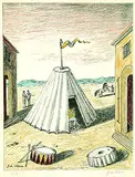 2 Bll.: Solitudine della gente di circo. La cavallerizza by Giorgio de Chirico, 1969, Lithograph in colours, sold Oct 2004