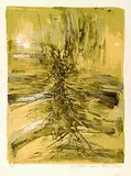 Composition Brune sur Fond Jaune by Zao Wou-ki, 1964, Lithograph in colours, sold Oct 2004