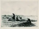 Max Liebermann, Netzflickerinnen, 1894, Drypoint