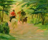 Franz Marx, Morgenritt, 1923, Oil on cardboard