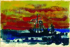 Schiffe im Abendrot by Siegward Sprotte, 1964, Watercolour, sold Oct 2004